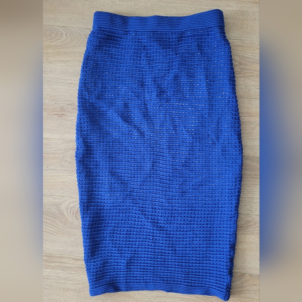 Bebe Blue Midi Pencil Skirt